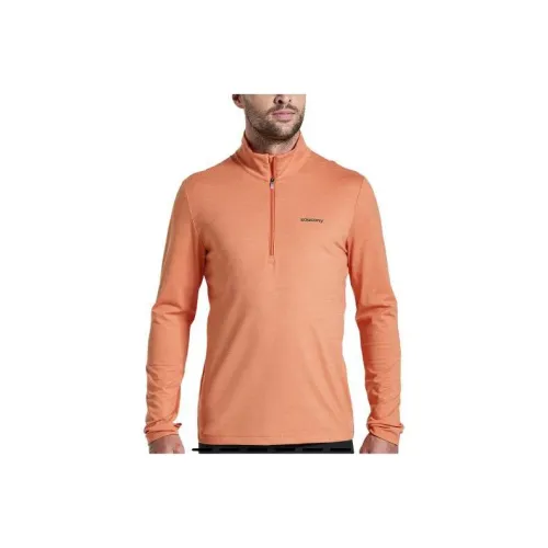 Saucony Solstice 1 4 Zip Толстовка Мужская Оранжевая