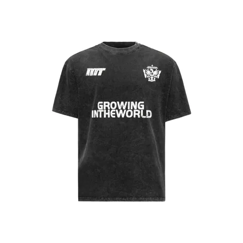 MT99 Короткий рукав Топ T-Shirt Унисекс Выстиранный Черный