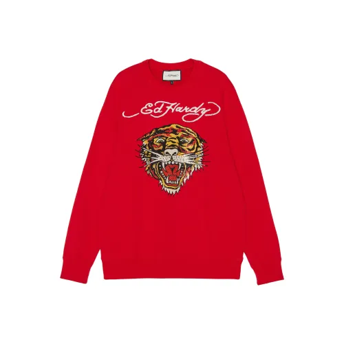 Ed Hardy Теплый Неон Розовый Красный E1OWM068 Мужские Свитшоты