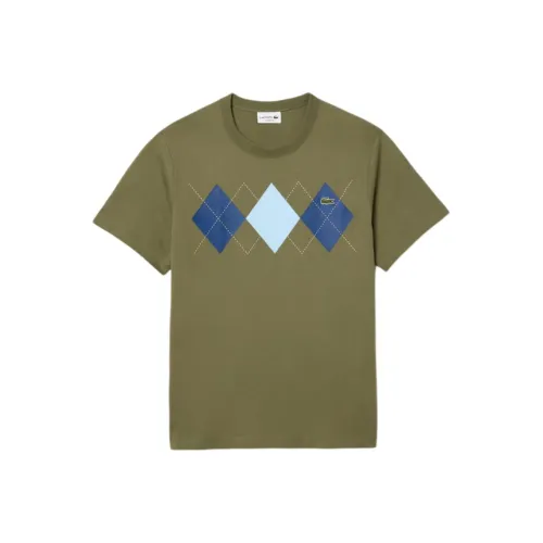 Рубашка T с коллаборацией LACOSTE Мужская Хаки Зеленая