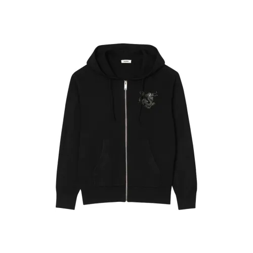 SANDRO Year of the Dragon capsule series Черный Унисекс Свитшоты