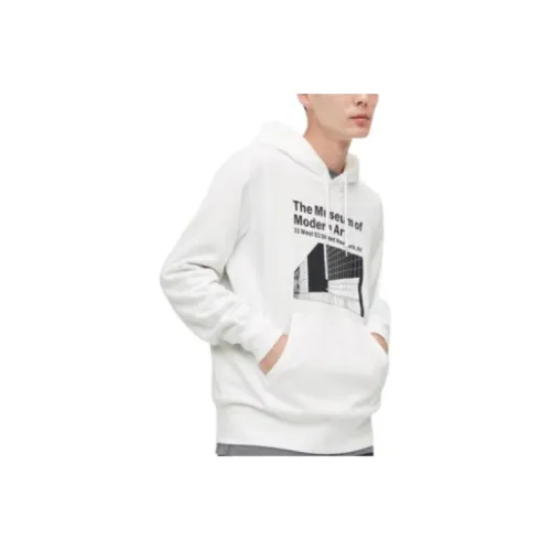 UNIQLO Белый Унисекс Свитшоты