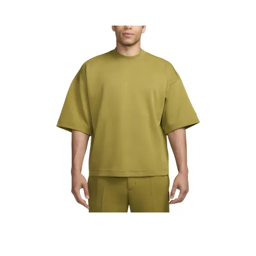 nike Tech Короткий рукав флисовая футболка мужская цвет лесной мох