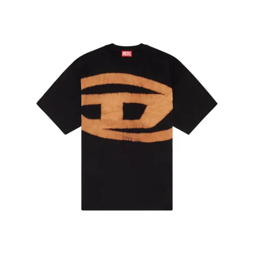 DIESEL Черный/Оранжевый Мужская T-Рубашка