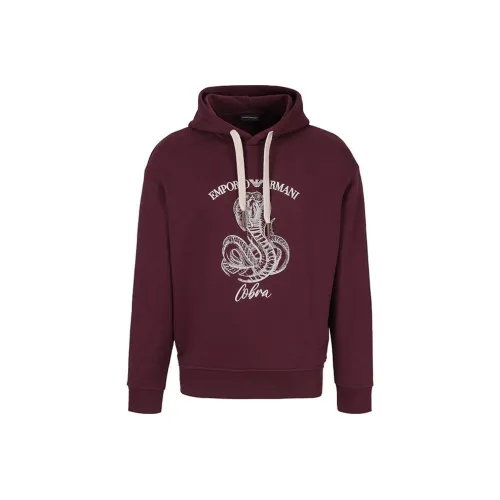 EMPORIO ARMANI Red Men's Sweatshirts EMPORIO ARMANI Красный Мужские Толстовки