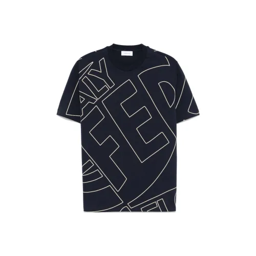 Ferragamo SS24 T Рубашка Мужская Морской Синий