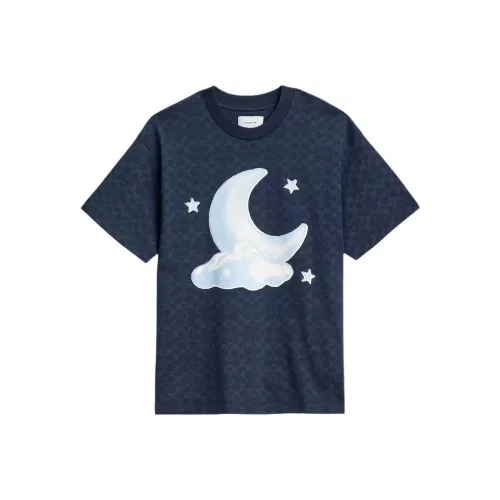 COACH Фирменный Луна Relaxed T-рубашка из органического хлопка мужская морской синий