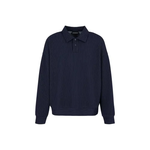 EMPORIO ARMANI FW24 Толстовка Мужской Морской Синий