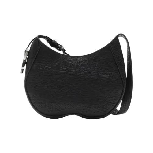 Burberry Рельефная Телячья Кожа Сумка через плечо Маленькая Женская Черная