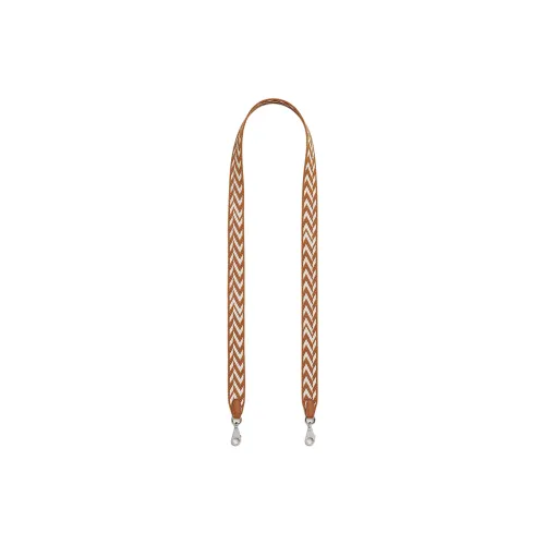 HERMES Sangle Zigzag Холст Swift Телячья кожа Сумка Ремень Женские Золото Белый