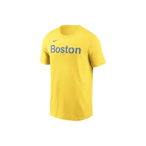 nike x MLB Boston Red So FW24 T Shirt Men's Yellow nike x MLB Бостон Красный So FW24 T Рубашка Мужская Желтая