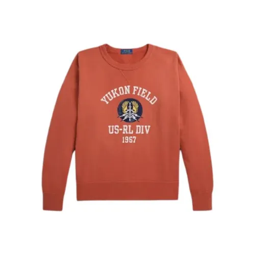 Polo Ralph Lauren Винтаж Форма Флис Graphic Толстовка Мужской Апельсин