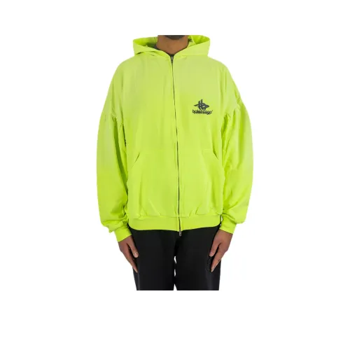 Balenciaga SS24 Свитшот Свободного кроя Мужской Ярко-желтый