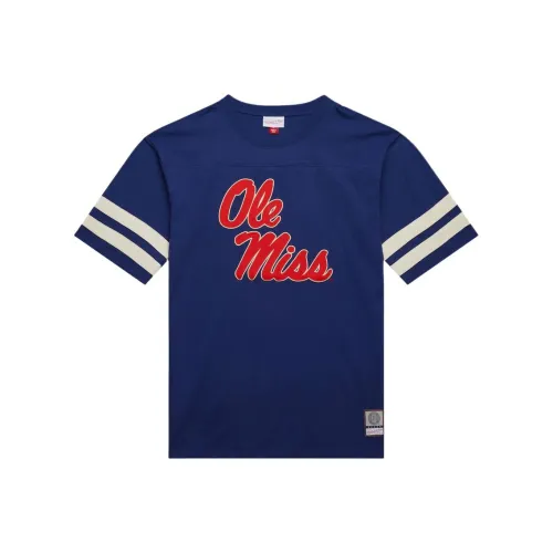 MITCHELL NESS x NCAA Ole MISS Rebels Тяжелая Рубашка с Наплечниками Мужская Морской Синий