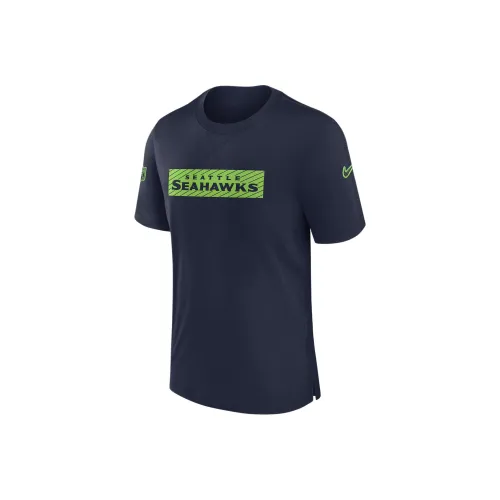 nike Dri FitNFL Seattle Seahawks Sideline Игрок T Рубашка Мужская Морской синий