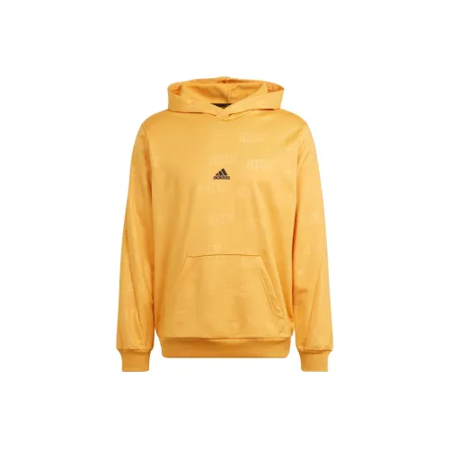 Adidas Тисненый флис худи мужская желтая