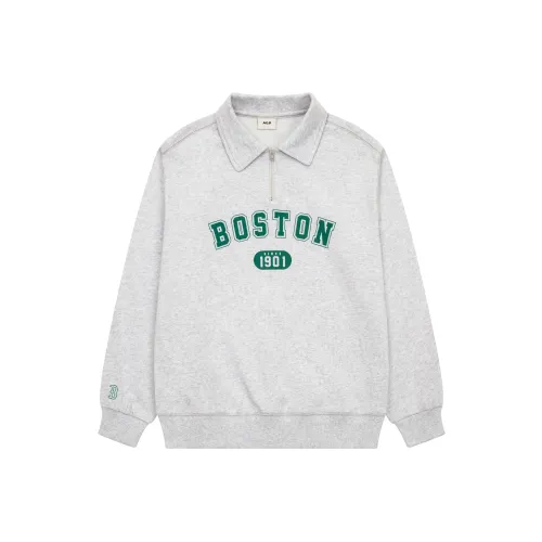 MLB Boston Red Sox Basic Collection FW24 Свитшот Длинный Рукав Унисекс Светлый Серый