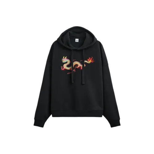 ZARA XI XING LE CO-BRANDED MODEL Co Branded Модель Черные Мужские Толстовки