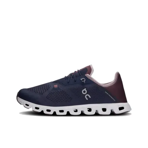 On Cloud 5 Берег Slip-Resistant Abrasion-Resistant Low Top Casual Shoes Men's Dark Purple Blue