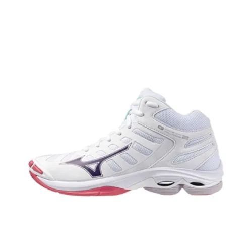 Mizuno Wave Voltage 2 Slip-resistant Abrasion-resistant MID Training Shoes Women's White Мицубо Уэйв Волтедж 2 Противоскользящие Устойчивые к износу MID Тренировочные Кроссовки Женские Белые