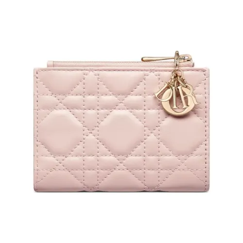 DIOR LADY DiorDahlia Овечья шкура Кошелек Женские Розовый