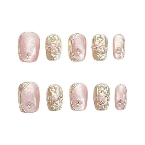 XIBI BUCCELLATI Кошачий глаз False Nail Короткий Квадрат Телесный Однотонный