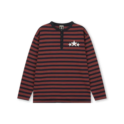 Бейсик без швов футболка унисекс темно-синий и красный с полосами