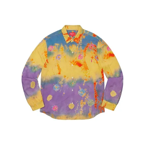 Supreme FW19 Рубашка Унисекс Желто-фиолетовая