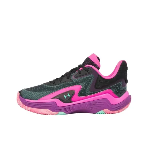 Under Armour Spawn 7 Баскетбольные кроссовки Низкий топ Серый Розовый Фиолетовый Мужской