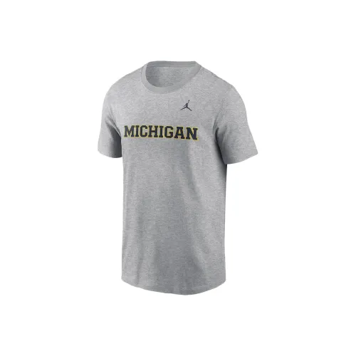 Jordan Michigan Wolverines FW24 Primetime Wordmark T-Shirt Мужская Серый Heather