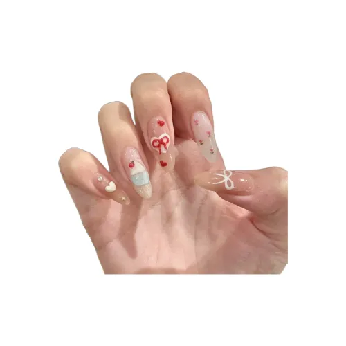 AIDINGQI Вишня Мороженое False Nail MID Длина (размер в длину) Телесный Градиентный Стиль Инстаграм 22 мм