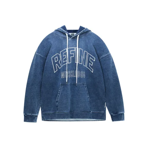 Muscle Dog Синий Мужской Свитшот