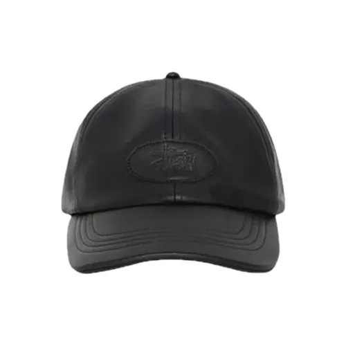 Stussy Кожа Кепки Унисекс Черный