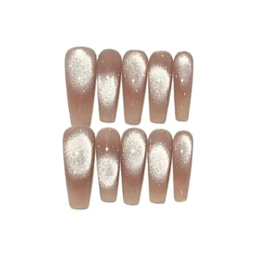 XIBI Премиум Атмосфера Розовый Ледяной Прозрачный Искрящийся Кошачий глаз SCREEN AUTUMN Съемный Лак для ногтей Длинный Телесный Градиентный Мелкие блестки