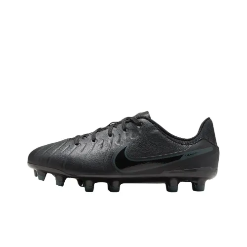 nike Jr. Tiempo Legend 10 Academy Противоскользящие Устойчивые к истиранию Низкий Топ Детская Футбольная Обувь Черная Подростки