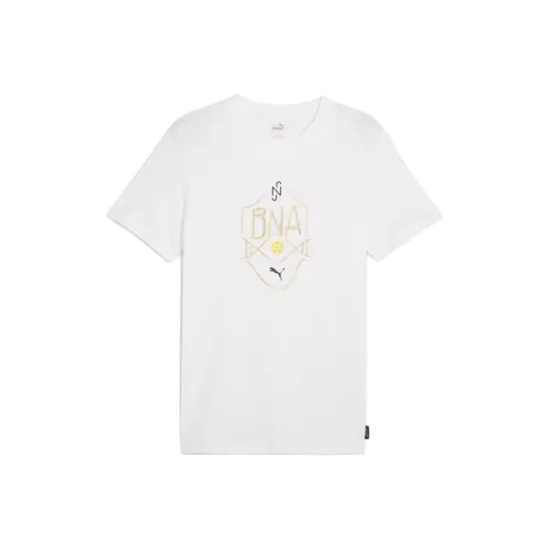 PUMA Неймар JR Men's Logo FW24 T-Shirt Мужская Белый Песочный Dune