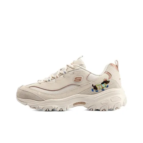 Skechers D'Lites Low Топ Толстая подошва Кроссовки Женские Бежевые
