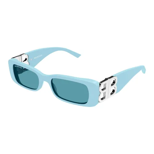 Balenciaga Переработанный ацетат Прямоугольные Солнцезащитные очки Женские Синие