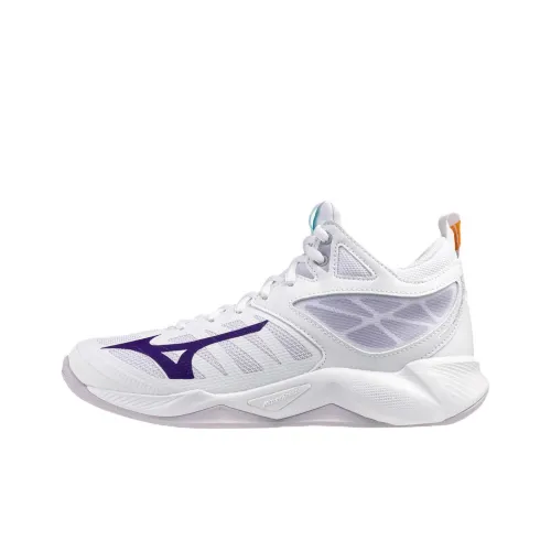 Mizuno Wave Dimension Амортизация Поддержка MID Топ Кроссовки для тренировок Женские Белый Фиолетовый
