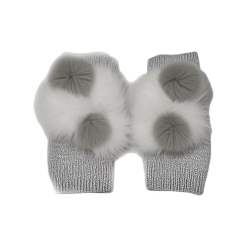 Yves Salomon Шерсть Трикотаж Перчатки Унисекс Серый