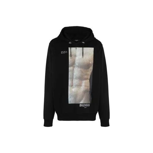 BALMAIN Черные Мужские Свитшоты