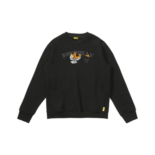 ROCK PLAN Круглый вырез Свободный крой Толстовка Весенний Осенний Унисекс Черный