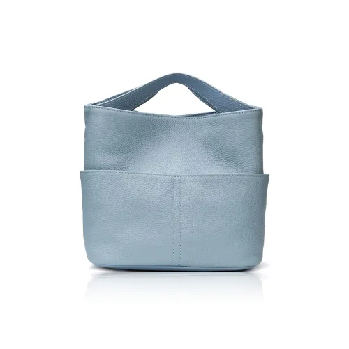 Roberta Di Camerino Корова Кожа Корзина Сумка Женская Туманно-Синий Слоновый Серый