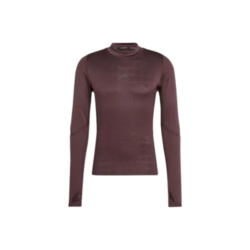 Adidas TECHFIT Cold.Rdy Training Long Sleeve Tee T Shirt Men's Shadow Brown