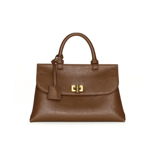 Simedin Коровья кожа Одно плечо Сумка Средний Женская Кофе Экрю Глубокий черный