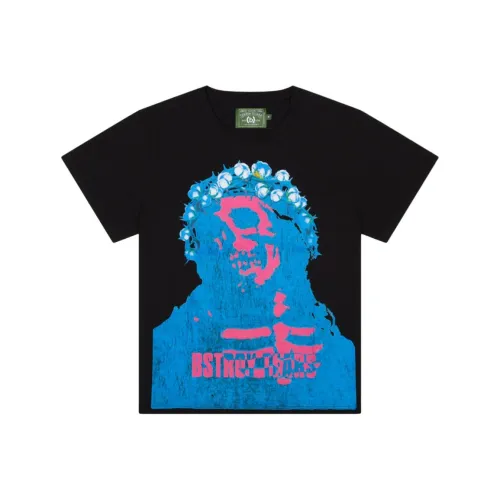 Джинсовая ткань Tears совместный бренд Bstroy Collaboration T-рубашка унисекс черного цвета