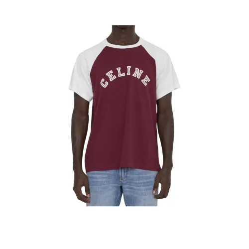 CELINE Red Men's T-Shirts CELINE Красные Мужские Футболки