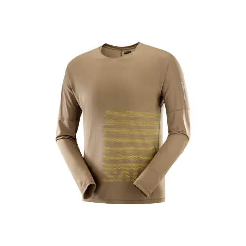 Salomon Sense AEROGRAPHIC Бег T Рубашка Мужская Ароматизированный Бамбук Серый Весна