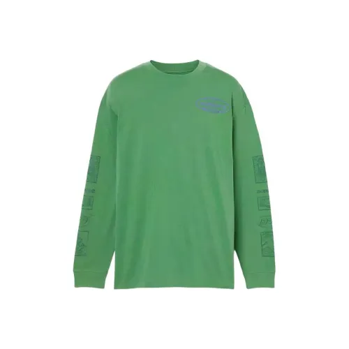 Timberland Смешанный Логотип Длинный Рукав Т-Рубашка Толстовка Унисекс Зеленый
