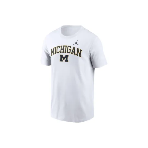 Jordan Michigan Wolverines Blitz T Shirt Мужской Белый